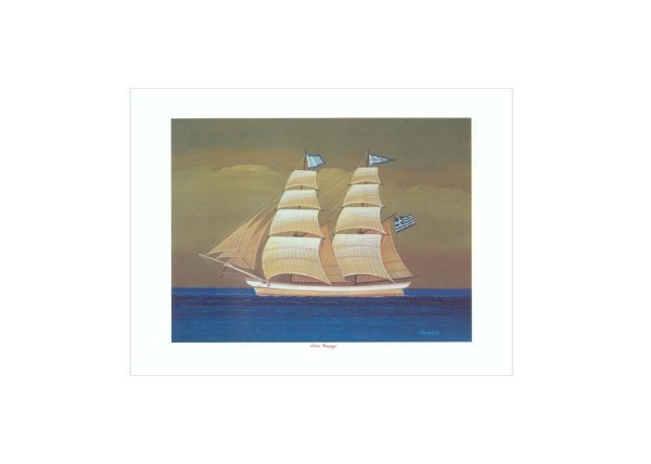 Λιθογραφία Ιστιοφόρο 30x40εκ.