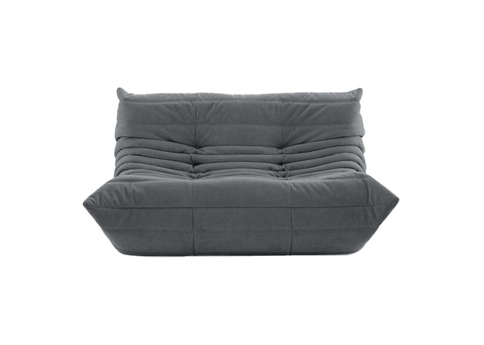 Καναπές διθέσιος Nextdeco Togo Αlcantara σκούρο γκρι Υ70x132x102εκ