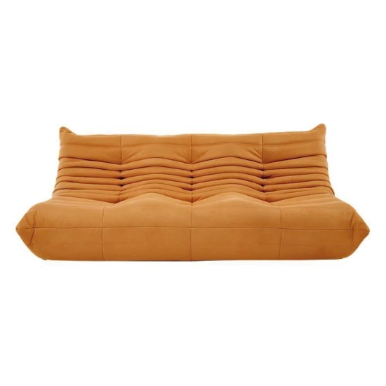 Καναπές τριθέσιος Nextdeco Togo Alcantara μουσταρδί Υ70x174x102εκ.
