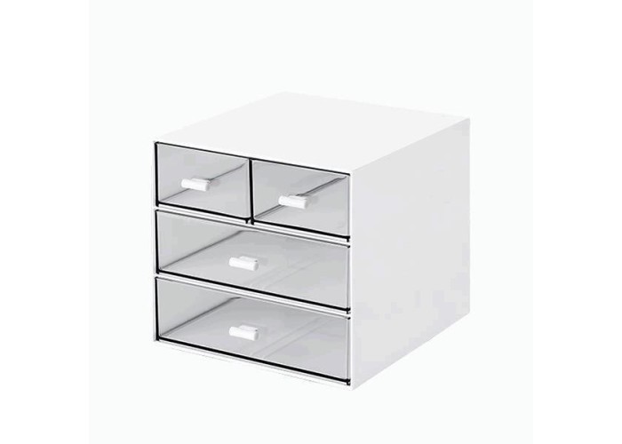 Organizer με 4 συρτάρια λευκό Y14,6x15,5x17,6εκ.