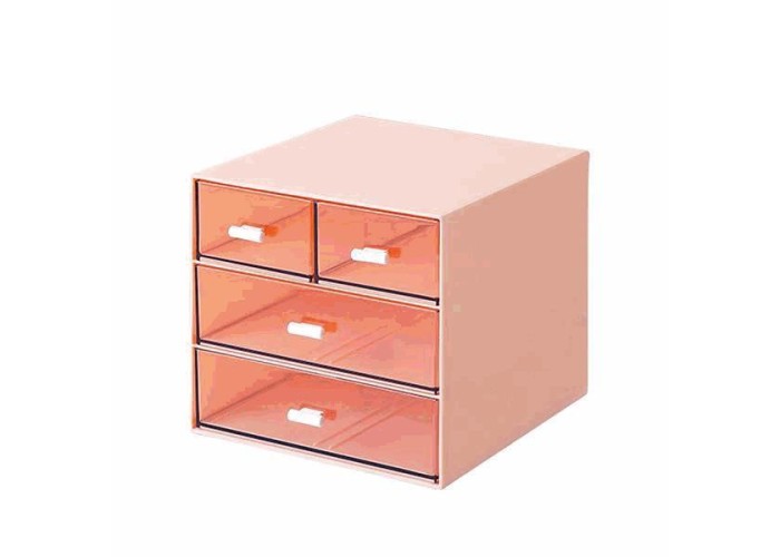 Organizer με 4 συρτάρια ροζ Y14,6x15,5x17,6εκ.