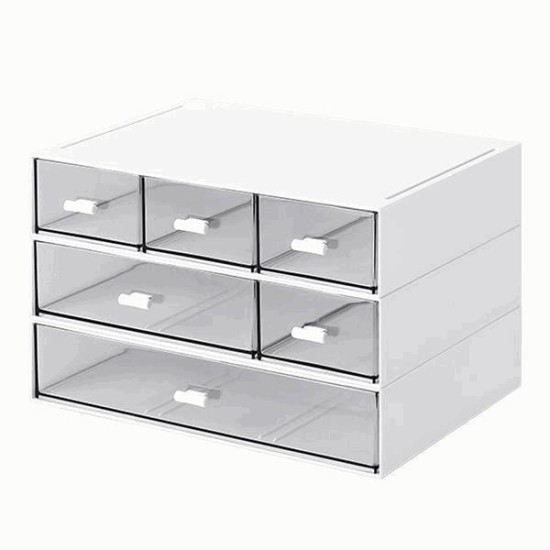 Organizer με 6 συρτάρια λευκό Y15x22,9x16,7εκ. Organizer με 6 συρτάρια λευκό Y15x22,9x16,7εκ.