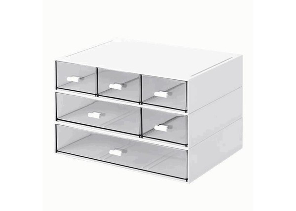 Organizer με 6 συρτάρια λευκό Y15x22,9x16,7εκ. Organizer με 6 συρτάρια λευκό Y15x22,9x16,7εκ.