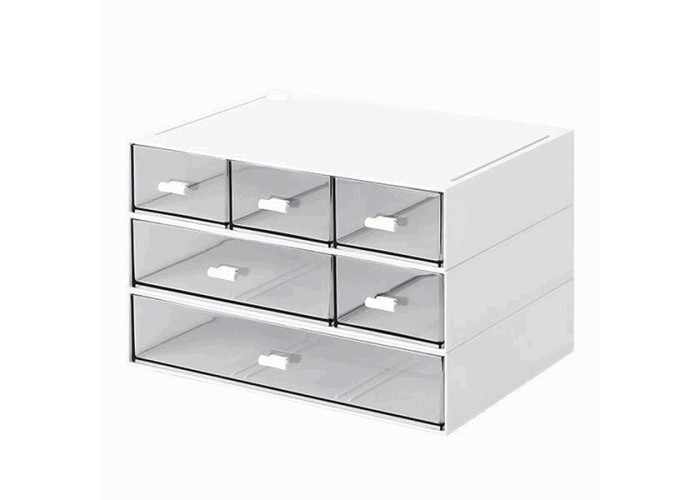 Organizer με 6 συρτάρια λευκό Y15x22,9x16,7εκ.