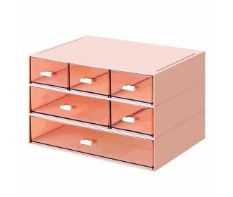 Organizer με 6 συρτάρια ροζ Y15x22,9x16,7εκ Organizer με 6 συρτάρια ροζ Y15x22,9x16,7εκ