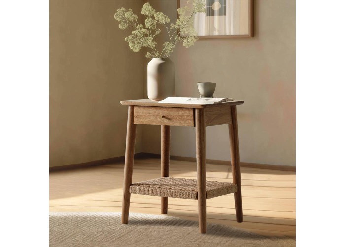 Κομοδίνο Nextdeco από μασίφ ξύλο δρυός και σχοινί Υ65x50x44εκ. Κομοδίνο Nextdeco από μασίφ ξύλο δρυός και σχοινί Υ65x50x44εκ.