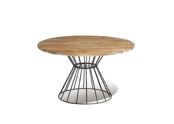Τραπέζι Nextdeco Kai ξύλο teak Υ78x∅120εκ.