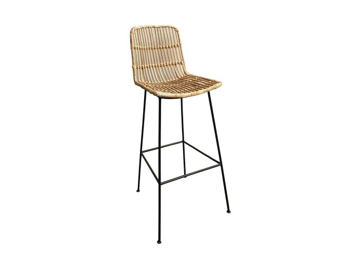 Σκαμπό μπαρ Nextdeco Lolana από φυσικό rattan Υ108x40x49εκ. Σκαμπό μπαρ Nextdeco Lolana από φυσικό rattan Υ108x40x49εκ.