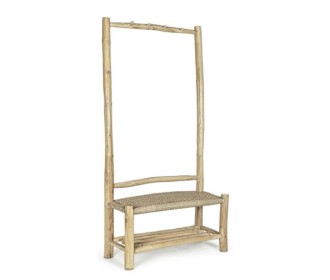 Έπιπλο εισόδου Nextdeco Kwarta κρεμάστρα παπουτσοθήκη teak Υ180x90x40εκ