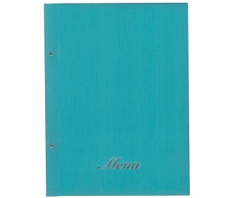 Next μενού εστιατορίου fabric γαλάζιο 24x32εκ. με 10 ζελατίνες και βίδες. Δυνατότητα εκτύπωσης