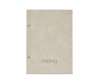 Next μενού εστιατορίου PU bali μπεζ με 10 ζελατίνες και βίδες 24x32εκ. Δυνατότητα εκτύπωσης Next μενού εστιατορίου PU bali μπεζ με 10 ζελατίνες και βίδες 24x32εκ. Δυνατότητα εκτύπωσης