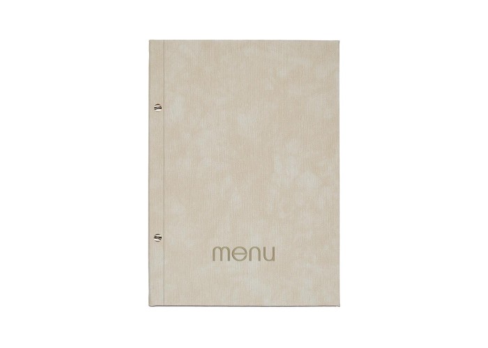 Next μενού εστιατορίου PU bali μπεζ με 10 ζελατίνες και βίδες 24x32εκ. Δυνατότητα εκτύπωσης