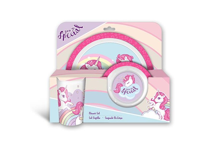 Σετ φαγητού 3 τμχ Unicorn 29x8xH24cm Σετ φαγητού 3 τμχ Unicorn 29x8xH24cm