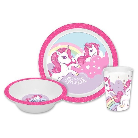 Σετ φαγητού 3 τμχ Unicorn 29x8xH24cm Σετ φαγητού 3 τμχ Unicorn 29x8xH24cm