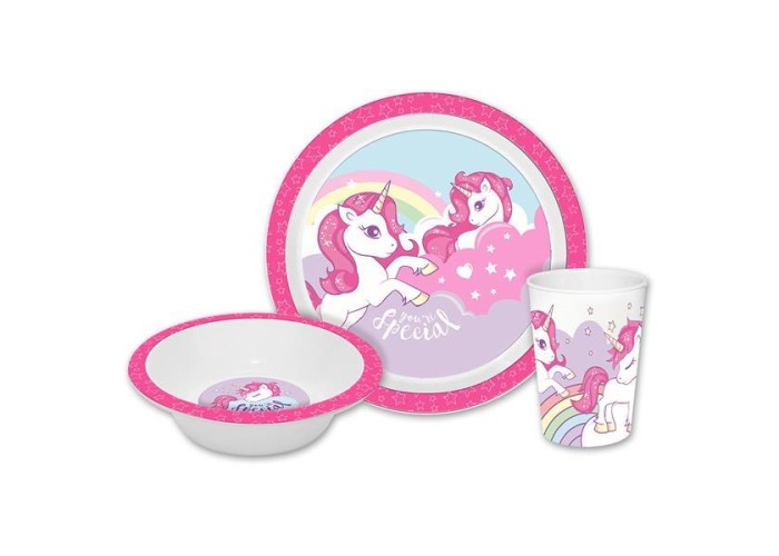 Σετ φαγητού 3 τμχ Unicorn 29x8xH24cm