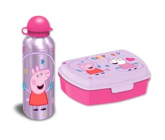 Σετ φαγητοδοχείο - παγούρι Peppa 17,5x12,5xY6εκ.500ml