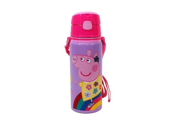 Παγούρι αλουμινίου Peppa με λουράκι 600ml Παγούρι αλουμινίου Peppa με λουράκι 600ml