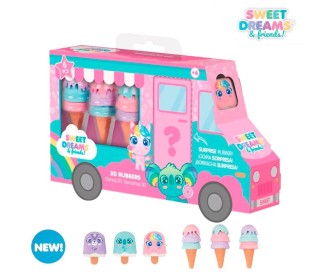 Σετ σβήστρες Sweet dreams σε σχήμα παγωτού 17,5x10,5x3εκ.