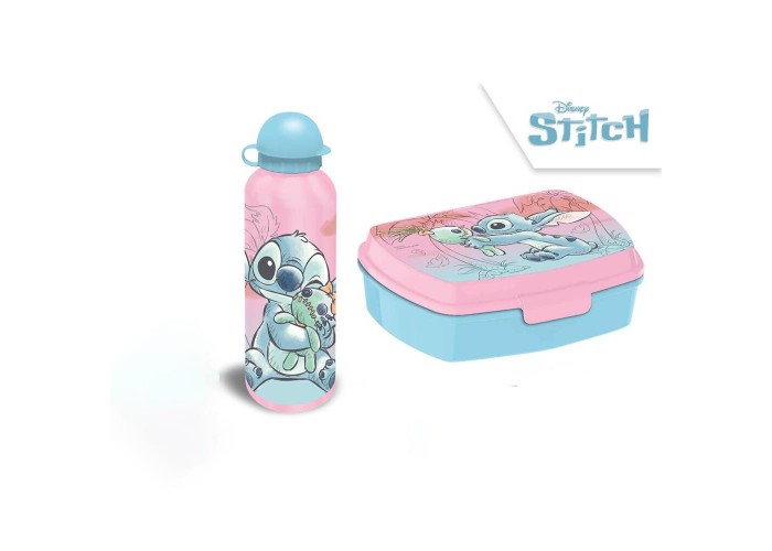 Σετ φαγητοδοχείο με παγούρι 500ml Stitch Υ8x22x8εκ. Σετ φαγητοδοχείο με παγούρι 500ml Stitch Υ8x22x8εκ.