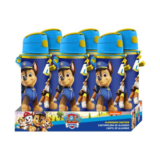 Παγούρι αλουμινίου Paw Patrol 600ml με λουράκι Παγούρι αλουμινίου Paw Patrol 600ml με λουράκι
