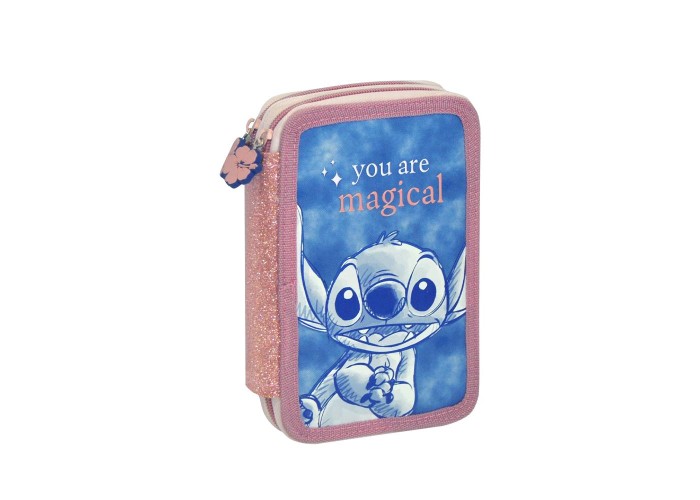 Κασετίνα σχολική γεμάτη Stitch Υ20x12x4εκ. Κασετίνα σχολική γεμάτη Stitch Υ20x12x4εκ.
