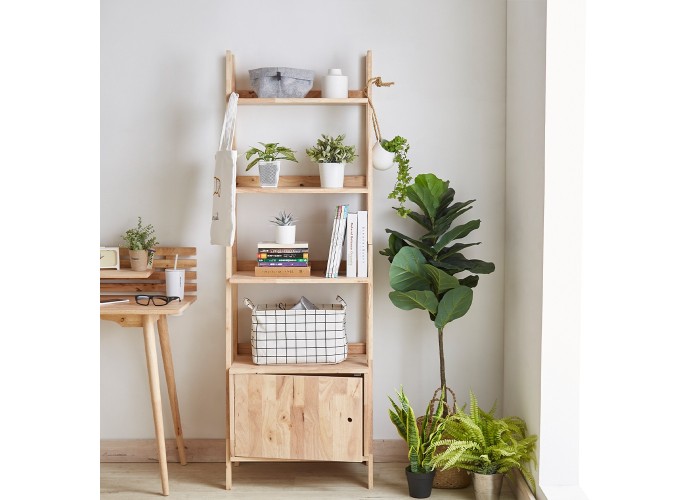 Ραφιέρα με ντουλάπι Nextdeco Natural μασίφ ξύλο Y180x60x38εκ. Ραφιέρα με ντουλάπι Nextdeco Natural μασίφ ξύλο Y180x60x38εκ.