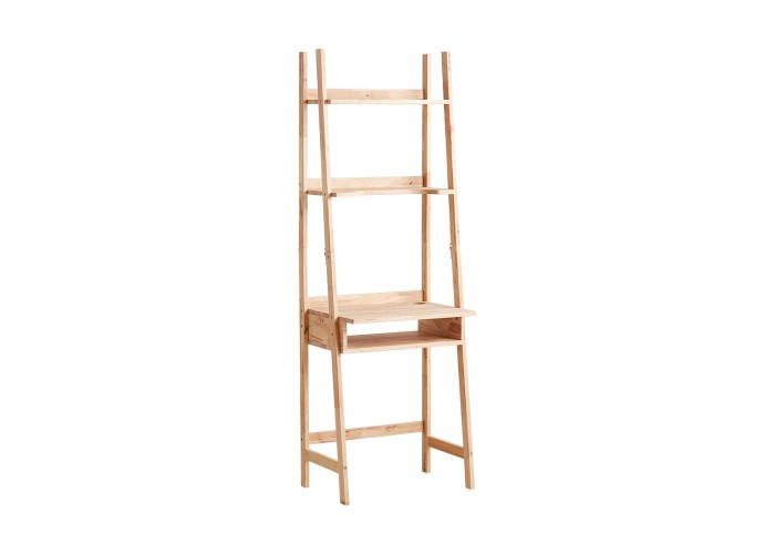 Γραφείο Ραφιέρα Nextdeco Natural μασίφ ξύλο Y180x60,1x40,5εκ.