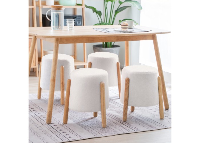 Σκαμπό Nextdeco Natural λευκό Υ46,5x38x37,5εκ. Σκαμπό Nextdeco Natural λευκό Υ46,5x38x37,5εκ.