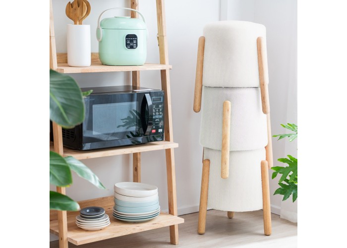 Σκαμπό Nextdeco Natural λευκό Υ46,5x38x37,5εκ. Σκαμπό Nextdeco Natural λευκό Υ46,5x38x37,5εκ.