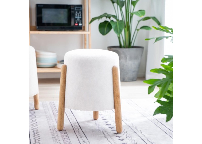 Σκαμπό Nextdeco Natural λευκό Υ46,5x38x37,5εκ.