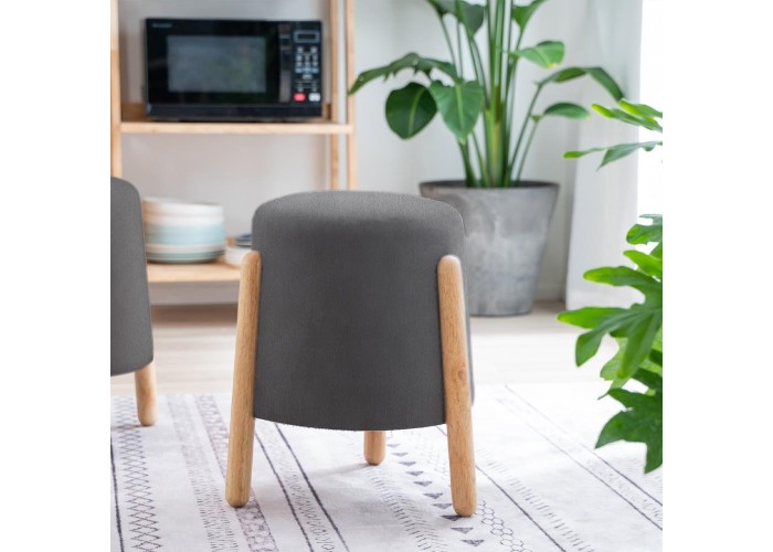 Σκαμπό Nextdeco Natural γκρι Υ46,5x38x37,5εκ.
