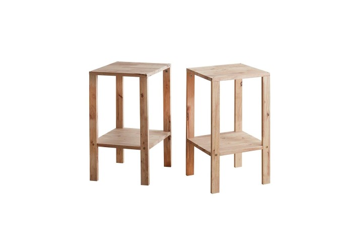 Έπιπλο πολλαπλών χρήσεων Nextdeco Natural μασίφ ξύλο 2 τεμάχια Υ60x35x35εκ. Έπιπλο πολλαπλών χρήσεων Nextdeco Natural μασίφ ξύλο 2 τεμάχια Υ60x35x35εκ.