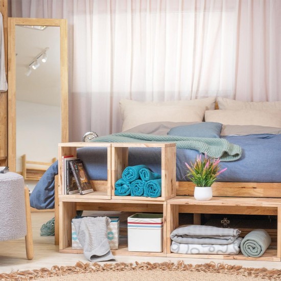 Ορθογώνια ράφια Nextdeco Natural μασίφ ξύλο σετ 2 τεμαχίων 60x30x24εκ. Ορθογώνια ράφια Nextdeco Natural μασίφ ξύλο σετ 2 τεμαχίων 60x30x24εκ.