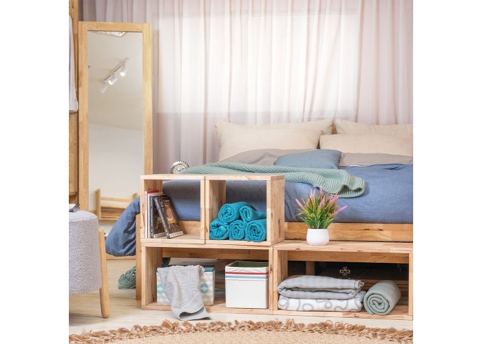 Ορθογώνια ράφια Nextdeco Natural μασίφ ξύλο σετ 2 τεμαχίων 60x30x24εκ. Ορθογώνια ράφια Nextdeco Natural μασίφ ξύλο σετ 2 τεμαχίων 60x30x24εκ.