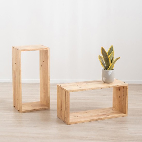 Ορθογώνια ράφια Nextdeco Natural μασίφ ξύλο σετ 2 τεμαχίων 60x30x24εκ. Ορθογώνια ράφια Nextdeco Natural μασίφ ξύλο σετ 2 τεμαχίων 60x30x24εκ.