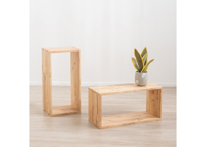 Ορθογώνια ράφια Nextdeco Natural μασίφ ξύλο σετ 2 τεμαχίων 60x30x24εκ. Ορθογώνια ράφια Nextdeco Natural μασίφ ξύλο σετ 2 τεμαχίων 60x30x24εκ.
