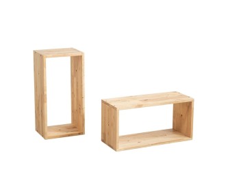 Ορθογώνια ράφια Nextdeco Natural μασίφ ξύλο σετ 2 τεμαχίων 60x30x24εκ. Ορθογώνια ράφια Nextdeco Natural μασίφ ξύλο σετ 2 τεμαχίων 60x30x24εκ.