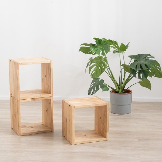 Τετράγωνα ράφια Nextdeco Natural μασίφ ξύλο σετ 3 τεμαχίων 30x30xΒ24εκ. Τετράγωνα ράφια Nextdeco Natural μασίφ ξύλο σετ 3 τεμαχίων 30x30xΒ24εκ.
