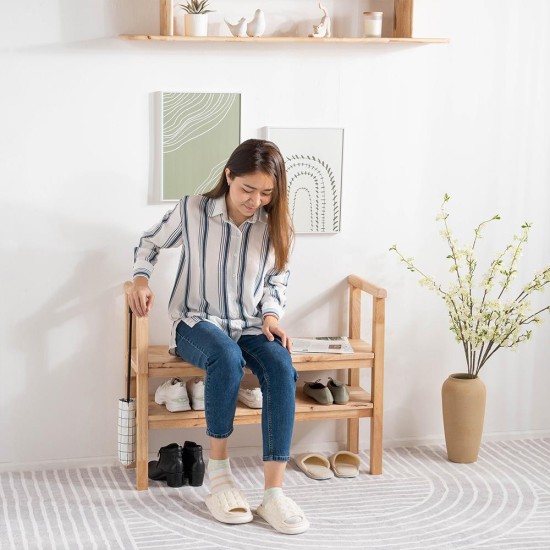 Παπουτσοθήκη παγκάκι Nextdeco Natural μασίφ ξύλο Υ70,5x90x34εκ. Παπουτσοθήκη παγκάκι Nextdeco Natural μασίφ ξύλο Υ70,5x90x34εκ.