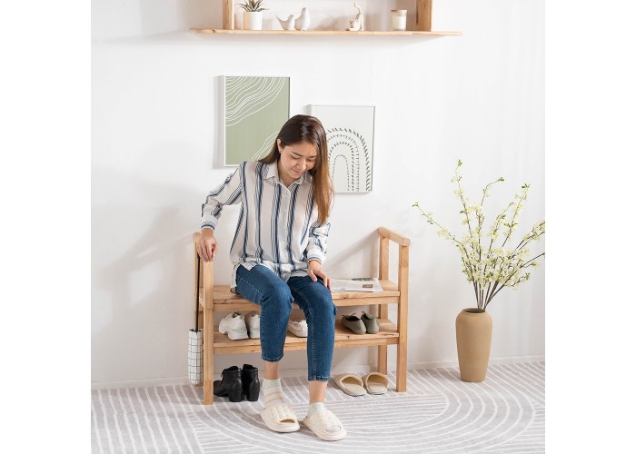 Παπουτσοθήκη παγκάκι Nextdeco Natural μασίφ ξύλο Υ70,5x90x34εκ. Παπουτσοθήκη παγκάκι Nextdeco Natural μασίφ ξύλο Υ70,5x90x34εκ.