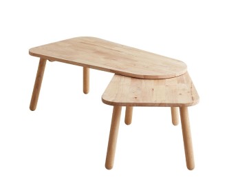 Τραπέζι σαλονιού 2 τμημάτων περιστρεφόμενα Nextdeco Natural μασίφ ξύλο Υ35,5x125/90x50εκ. Τραπέζι σαλονιού 2 τμημάτων περιστρεφόμενα Nextdeco Natural μασίφ ξύλο Υ35,5x125/90x50εκ.