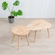 Τραπεζάκια σαλονιού σετ 2 Nextdeco Natural μασίφ ξύλο Υ38,5x70x49,5εκ - Y43xØ45εκ.