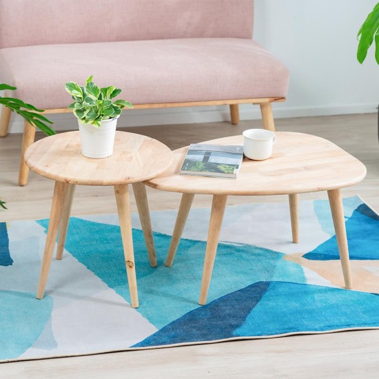 Τραπεζάκια σαλονιού σετ 2 Nextdeco Natural μασίφ ξύλο Υ38,5x70x49,5εκ - Y43xØ45εκ. Τραπεζάκια σαλονιού σετ 2 Nextdeco Natural μασίφ ξύλο Υ38,5x70x49,5εκ - Y43xØ45εκ.