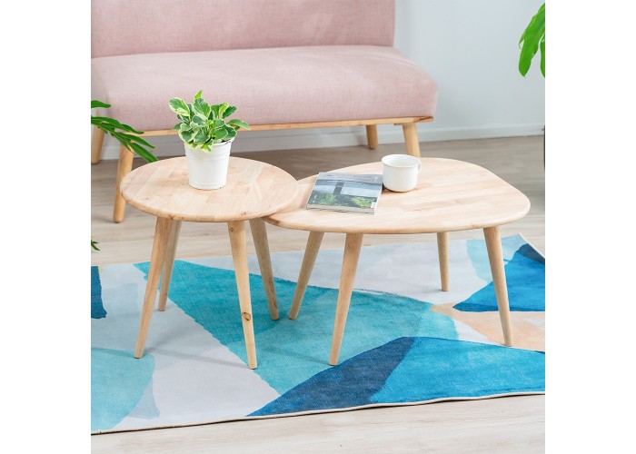 Τραπεζάκια σαλονιού σετ 2 Nextdeco Natural μασίφ ξύλο Υ38,5x70x49,5εκ - Y43xØ45εκ. Τραπεζάκια σαλονιού σετ 2 Nextdeco Natural μασίφ ξύλο Υ38,5x70x49,5εκ - Y43xØ45εκ.