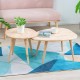 Τραπεζάκια σαλονιού σετ 2 Nextdeco Natural μασίφ ξύλο Υ38,5x70x49,5εκ - Y43xØ45εκ.