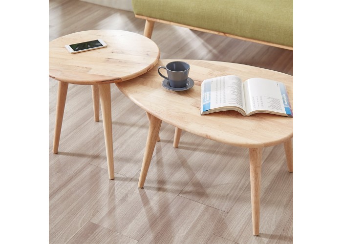 Τραπεζάκια σαλονιού σετ 2 Nextdeco Natural μασίφ ξύλο Υ38,5x70x49,5εκ - Y43xØ45εκ. Τραπεζάκια σαλονιού σετ 2 Nextdeco Natural μασίφ ξύλο Υ38,5x70x49,5εκ - Y43xØ45εκ.
