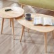 Τραπεζάκια σαλονιού σετ 2 Nextdeco Natural μασίφ ξύλο Υ38,5x70x49,5εκ - Y43xØ45εκ.