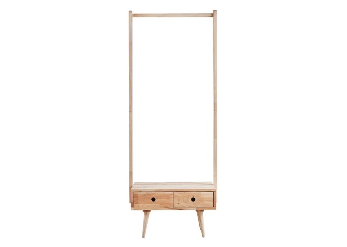 Κρεμάστρα ρούχων Nextdeco Natural μασίφ ξύλο Υ165,5x65x40εκ.