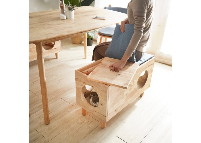 Σπιτάκι γάτας Nextdeco Natural μασίφ ξύλο Υ47x73x35εκ. Σπιτάκι γάτας Nextdeco Natural μασίφ ξύλο Υ47x73x35εκ.