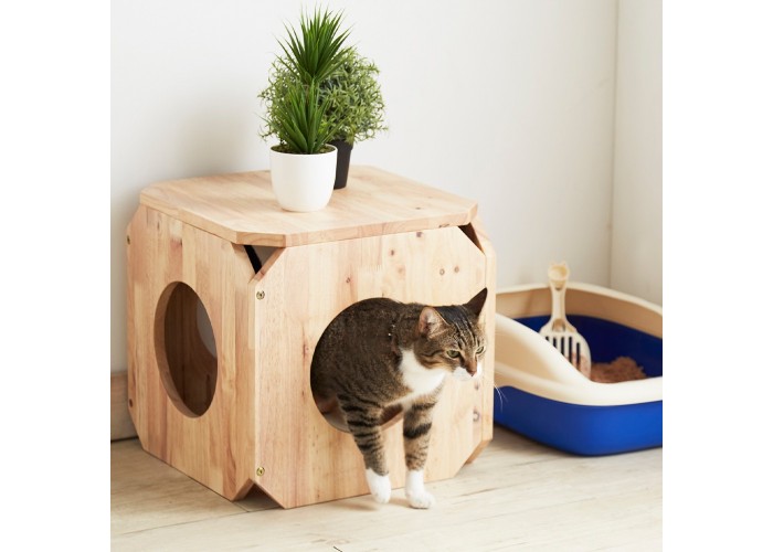 Σπιτάκι γάτας Nextdeco Natural μασίφ ξύλο 40x40x40εκ. Σπιτάκι γάτας Nextdeco Natural μασίφ ξύλο 40x40x40εκ.